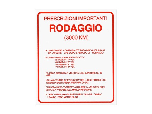 Adesivo rodaggio rosso - %,
